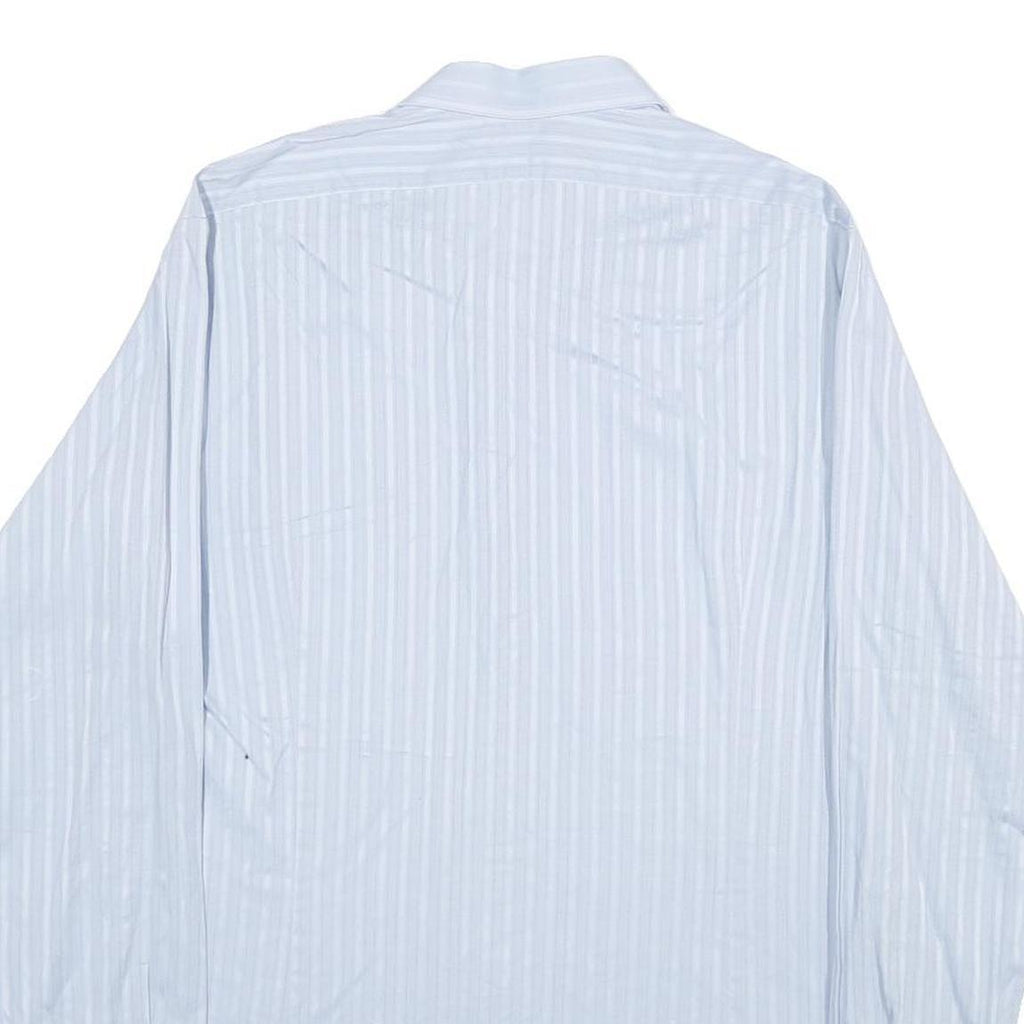SCHILD Mens Blue Striped Shirt M Classic Button Down Polyester Blend