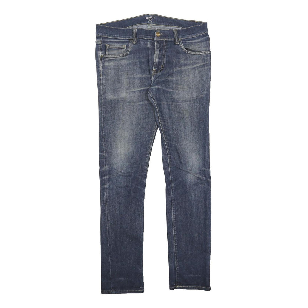 CARHARTT WIP Mens Jeans Blue Slim Skinny Denim Medium W31 L32 Casual Zip
