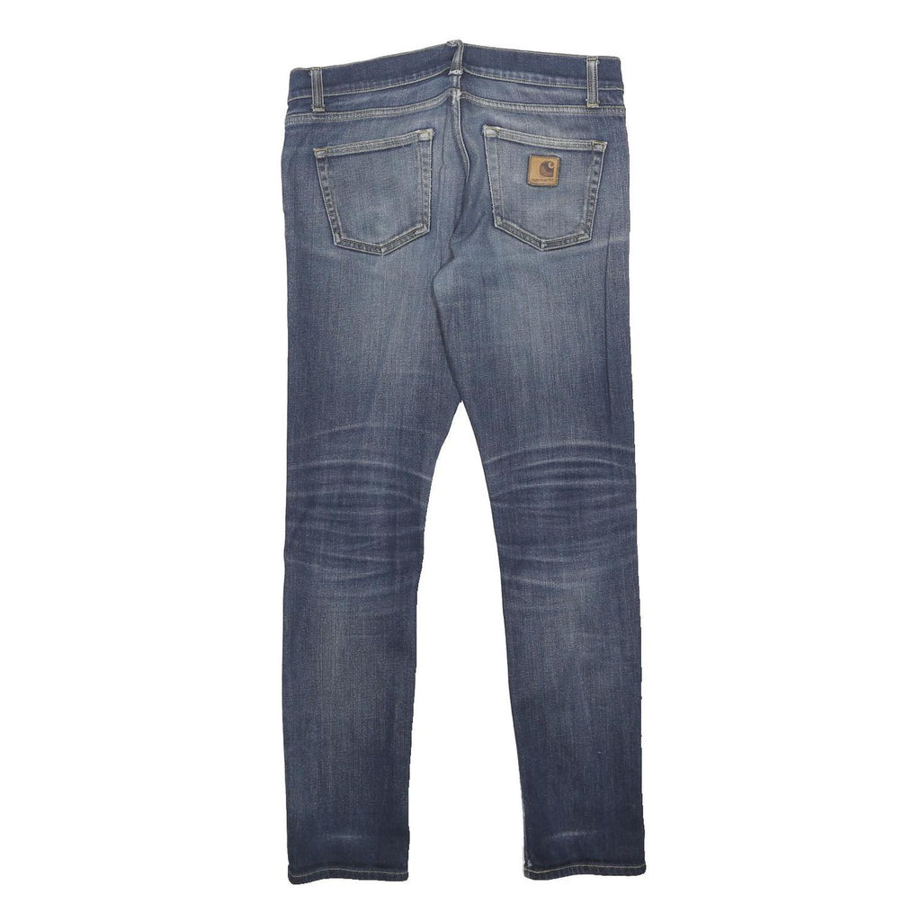 CARHARTT WIP Mens Jeans Blue Slim Skinny Denim Medium W31 L32 Casual Zip