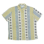 WING MING Womens Shirt Blue Crazy Pattern M