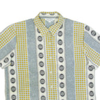 WING MING Womens Shirt Blue Crazy Pattern M