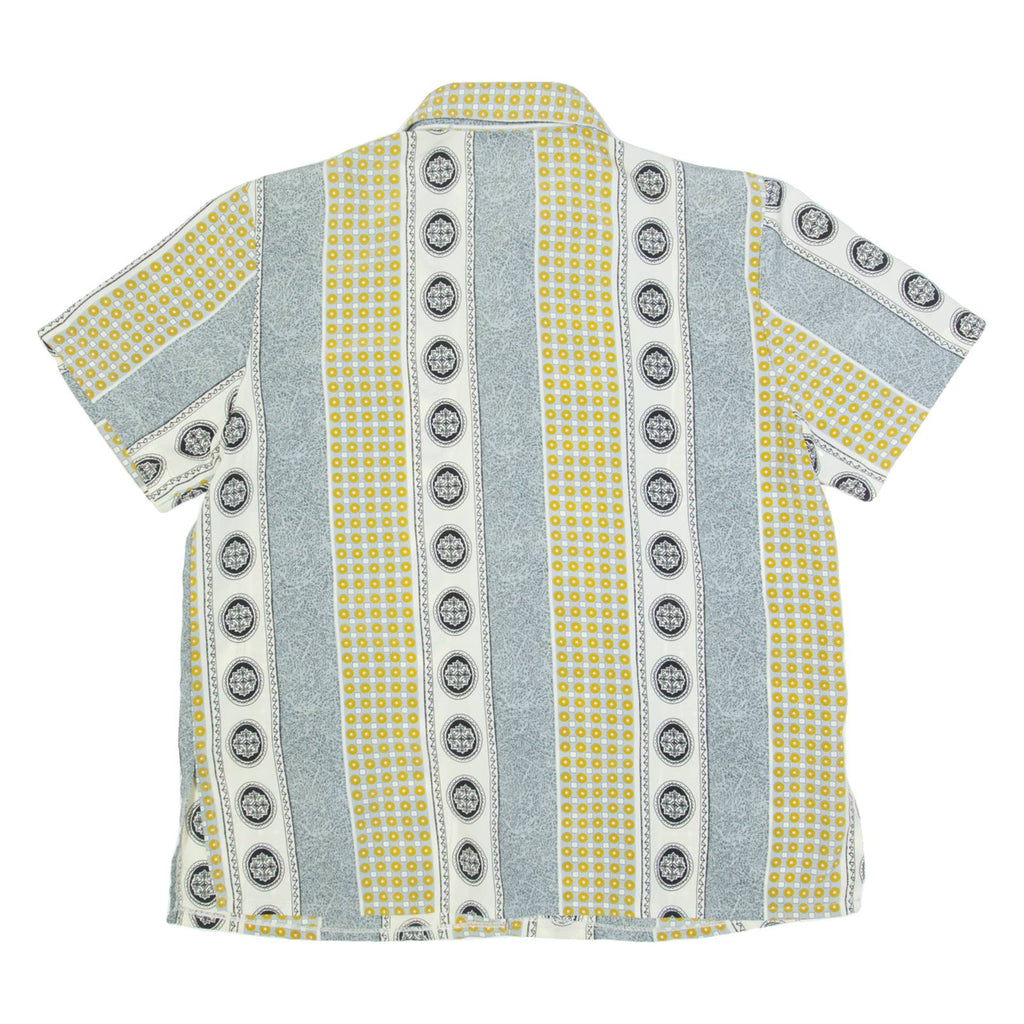 WING MING Womens Shirt Blue Crazy Pattern M