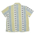 WING MING Womens Shirt Blue Crazy Pattern M