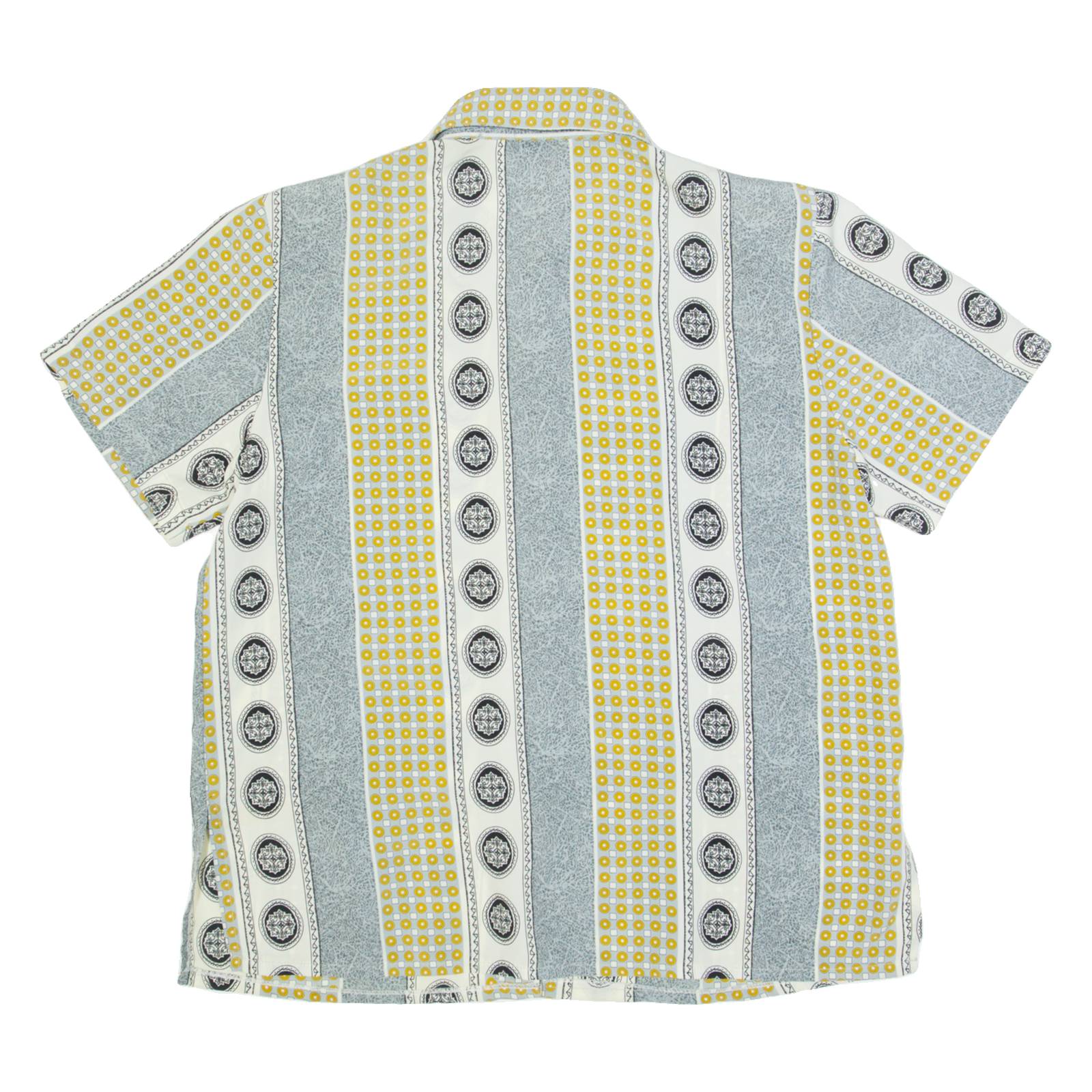 WING MING Womens Shirt Blue Crazy Pattern M