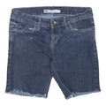 LEVIS Womens Denim Blue Casual Shorts M W30 Raw Edge Hem Classic Fit
