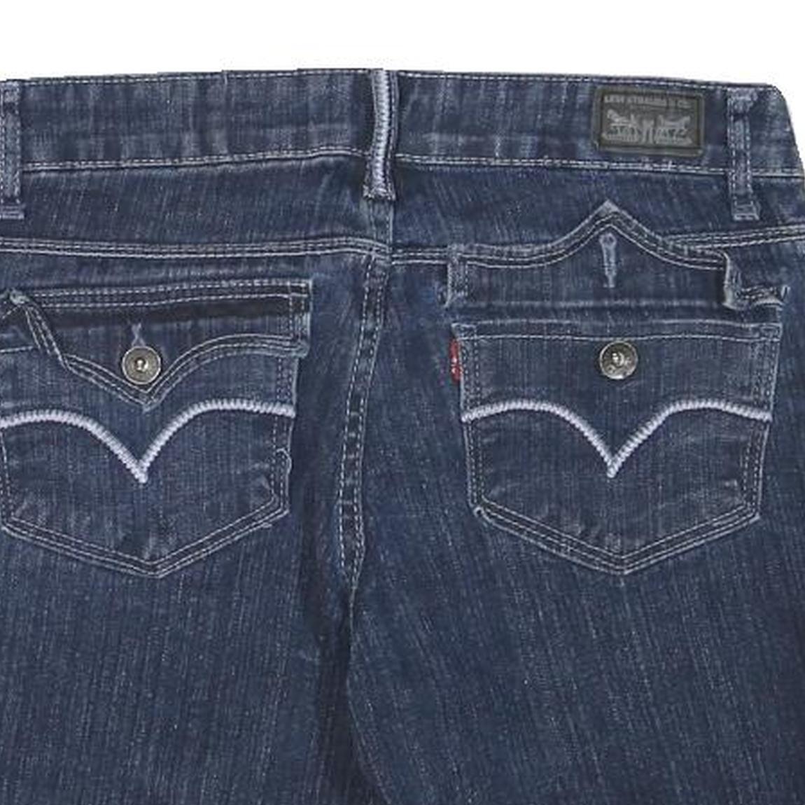 LEVIS Womens Denim Blue Casual Shorts M W30 Raw Edge Hem Classic Fit