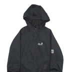 JACK WOLFSKIN Womens Black Outdoor Jacket UK 8 Polyester Hooded Zip Floral