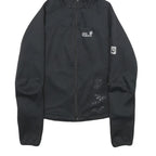 JACK WOLFSKIN Womens Black Outdoor Jacket UK 8 Polyester Hooded Zip Floral