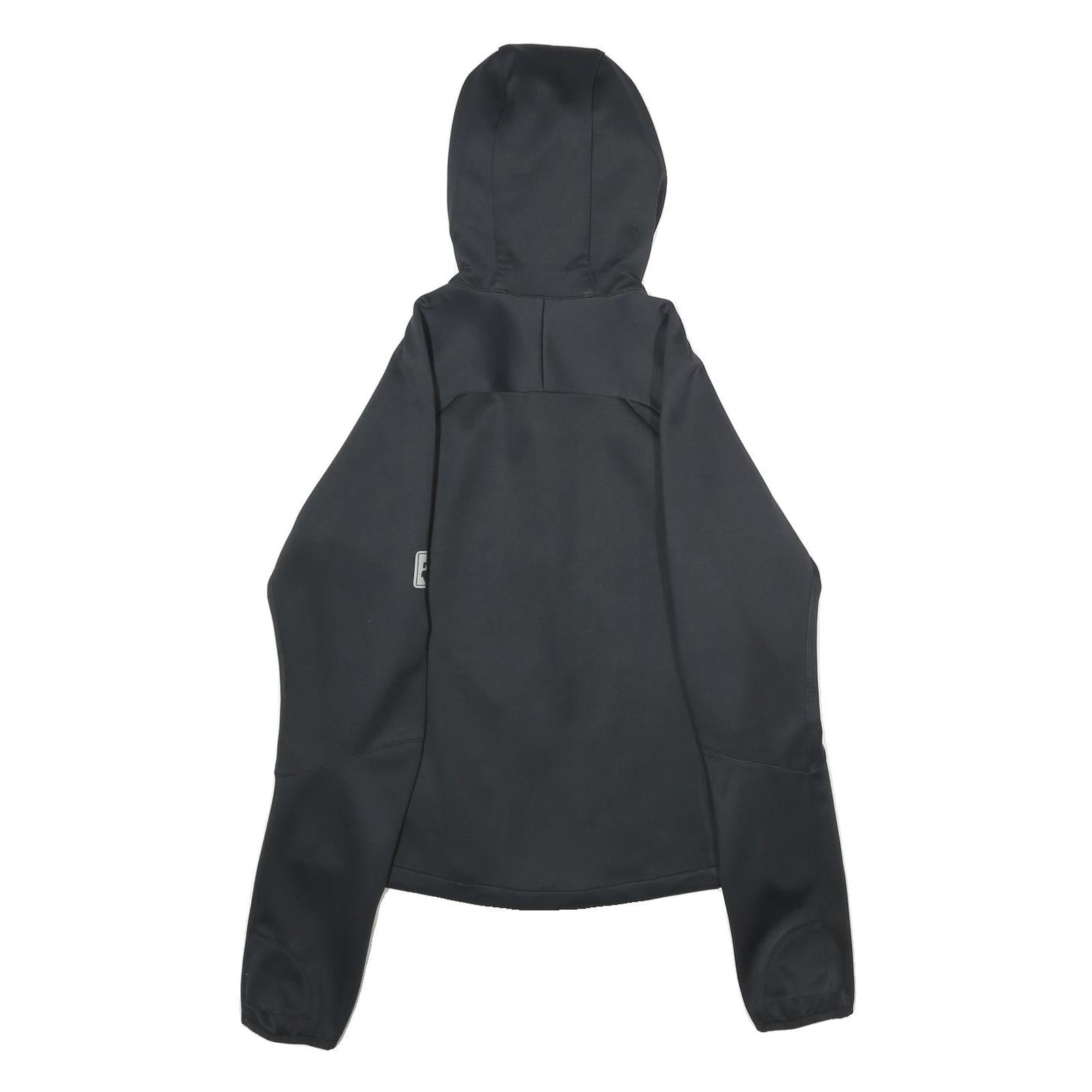 JACK WOLFSKIN Womens Black Outdoor Jacket UK 8 Polyester Hooded Zip Floral