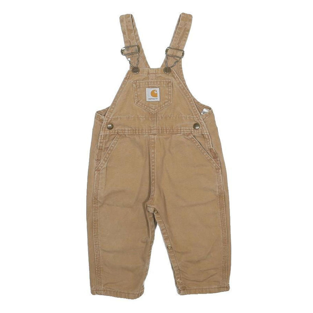 CARHARTT Boys Beige Cotton Regular Fit Dungarees 2Y W26 L9 Practical Comfort