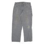 DICKIES Mens Grey Regular Fit Workwear Denim Jeans W32 L32 Cotton Blend Zip