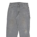 DICKIES Mens Grey Regular Fit Workwear Denim Jeans W32 L32 Cotton Blend Zip