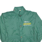 Mens Green Basket Graphic Polyester Blend Zip Jacket M Casual Sportswear
