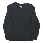PUMA Mens Black Cotton Blend Sweatshirt S Crew Neck Logo Print Casual Pullover