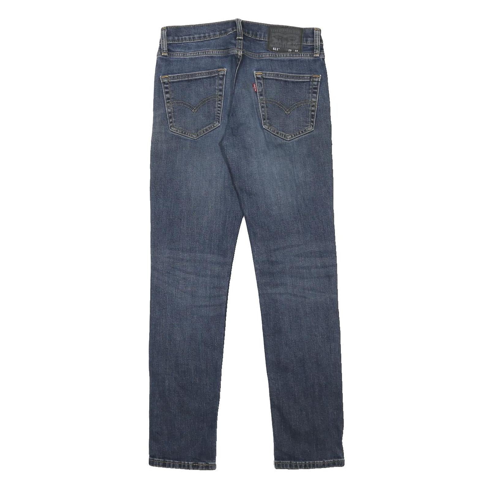 LEVI'S 511 Mens Slim Denim Medium Blue Jeans W29 L32 Stretch Cotton Blend Zip