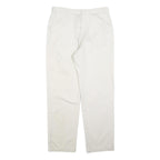 DOCKERS Womens Cotton Blend White Regular Straight Trousers W32 L32 Casual Zip
