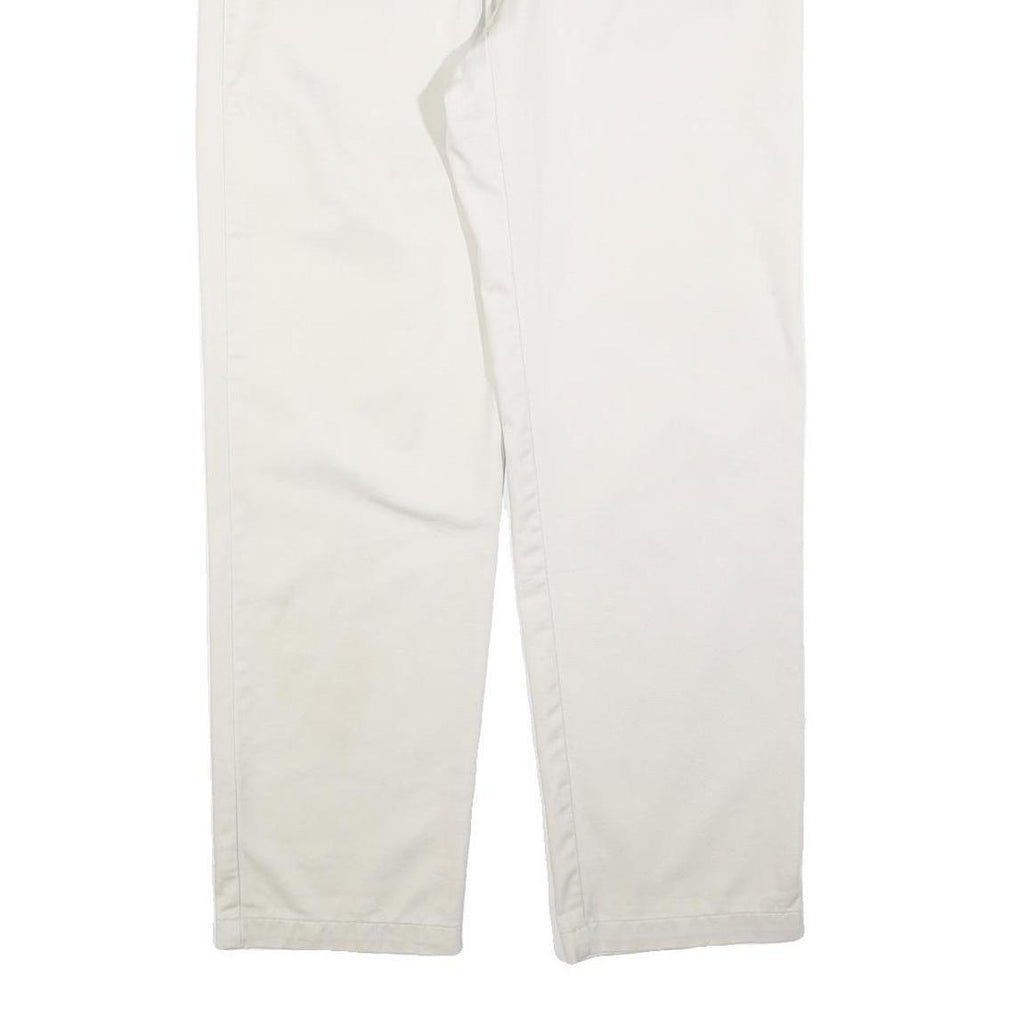 DOCKERS Womens Cotton Blend White Regular Straight Trousers W32 L32 Casual Zip