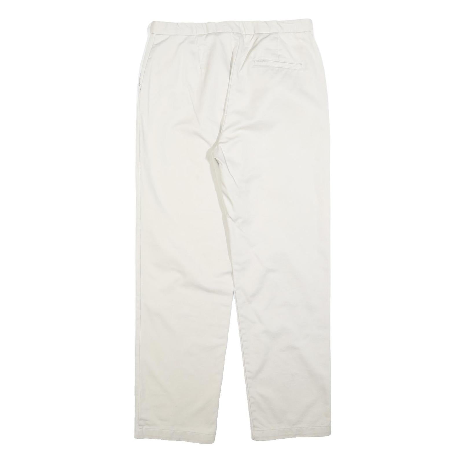 DOCKERS Womens Cotton Blend White Regular Straight Trousers W32 L32 Casual Zip