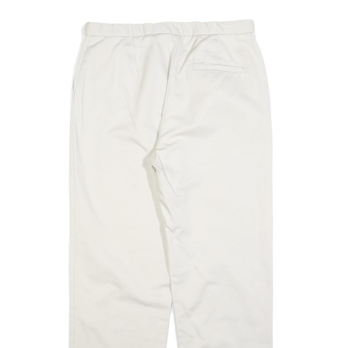 DOCKERS Womens Cotton Blend White Regular Straight Trousers W32 L32 Casual Zip