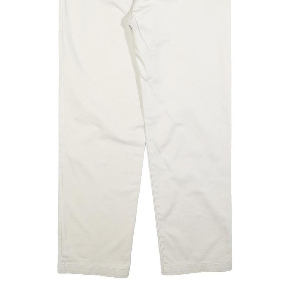 DOCKERS Womens Cotton Blend White Regular Straight Trousers W32 L32 Casual Zip