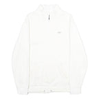 VANS Mens White Half Zip Sweatshirt M Cotton Blend Casual Pullover