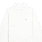 VANS Mens White Half Zip Sweatshirt M Cotton Blend Casual Pullover