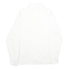 VANS Mens White Half Zip Sweatshirt M Cotton Blend Casual Pullover