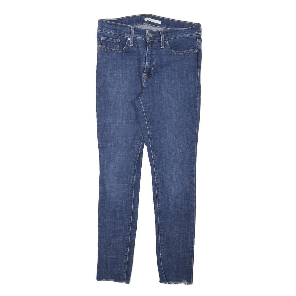 LEVI'S Womens Slim Blue Denim Raw Hem Zip Slim Fit Jeans W29 L27