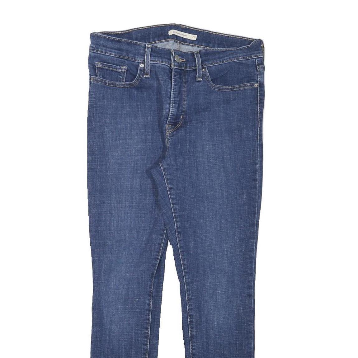 LEVI'S Womens Slim Blue Denim Raw Hem Zip Slim Fit Jeans W29 L27