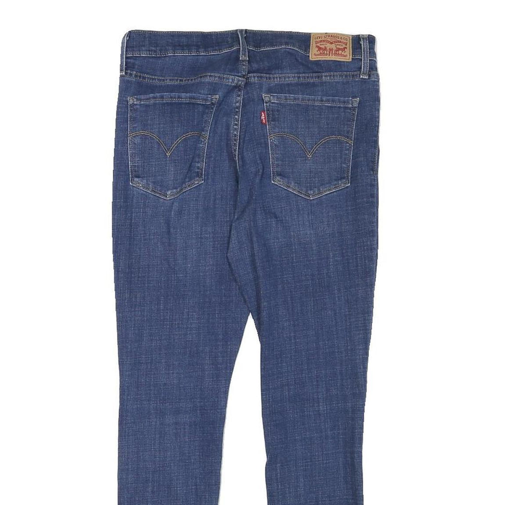 LEVI'S Womens Slim Blue Denim Raw Hem Zip Slim Fit Jeans W29 L27