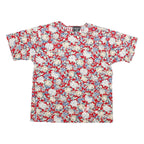 SOUTHERN LADY Womens Red Floral Print Short Sleeve Round Neck Top S Casual