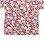SOUTHERN LADY Womens Red Floral Print Short Sleeve Round Neck Top S Casual