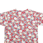 SOUTHERN LADY Womens Red Floral Print Short Sleeve Round Neck Top S Casual