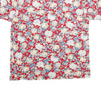 SOUTHERN LADY Womens Red Floral Print Short Sleeve Round Neck Top S Casual