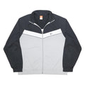 NIKE Mens Black & Grey Track Jacket 2XL Polyester Zip Sportswear Retro Design