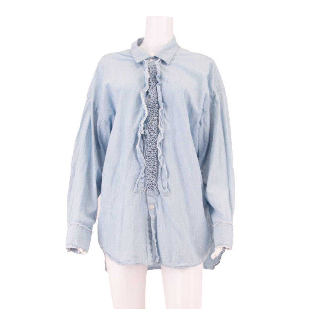 REPLAY Womens Shirt Dress Blue Long Sleeve Short S