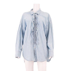 REPLAY Womens Shirt Dress Blue Long Sleeve Short S