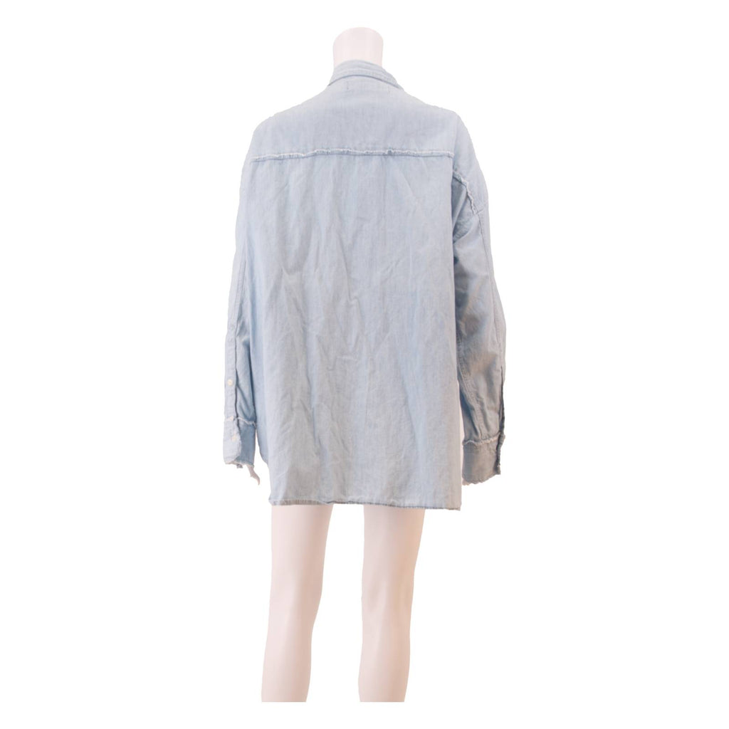 REPLAY Womens Shirt Dress Blue Long Sleeve Short S