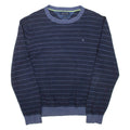 TOMMY HILFIGER Mens Patterned Jumper Blue Striped Tight Knit XL