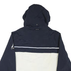 NAUTICA Mens Navy & Red Colourblock Jacket M Polyester Blend Zip Hooded Casual