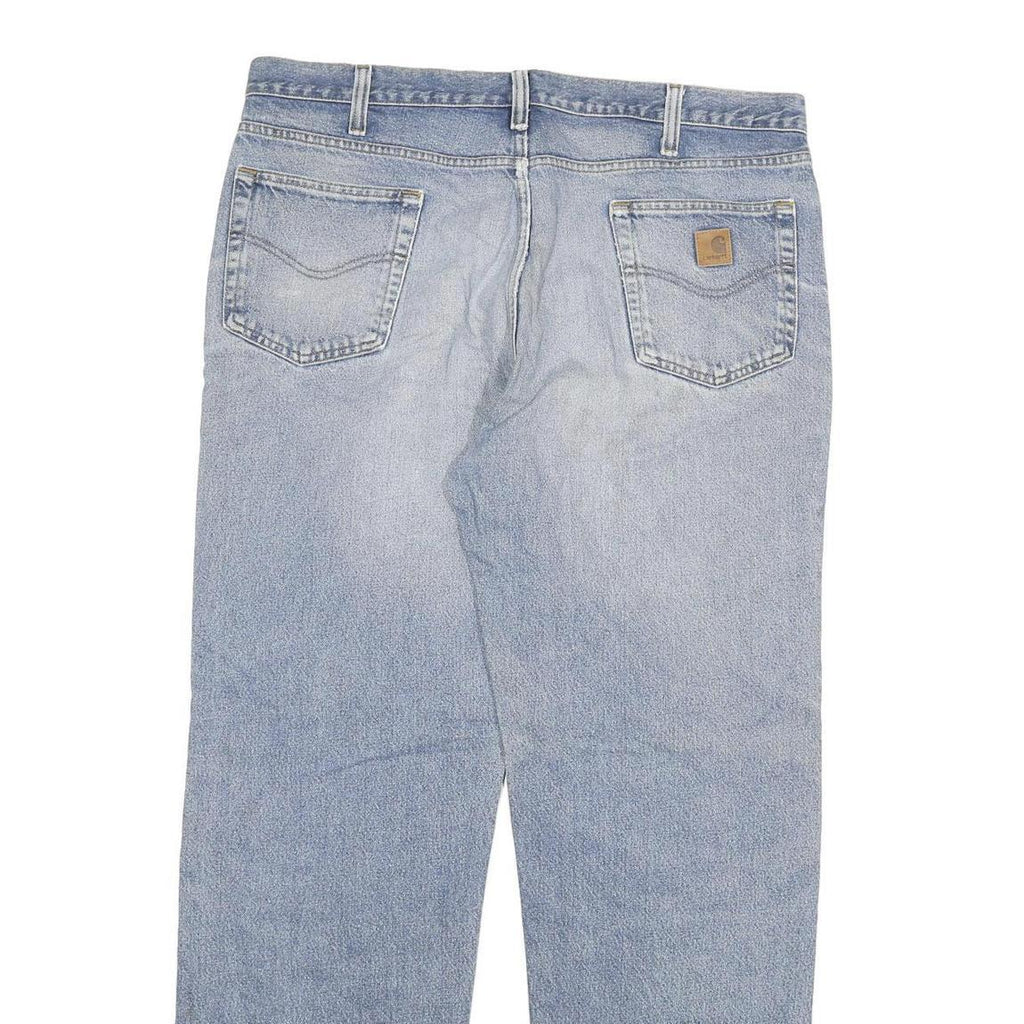 CARHARTT Mens Relaxed Blue Denim Light Wash W40 L33 Casual Cotton Zip Jeans