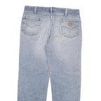 CARHARTT Mens Relaxed Blue Denim Light Wash W40 L33 Casual Cotton Zip Jeans