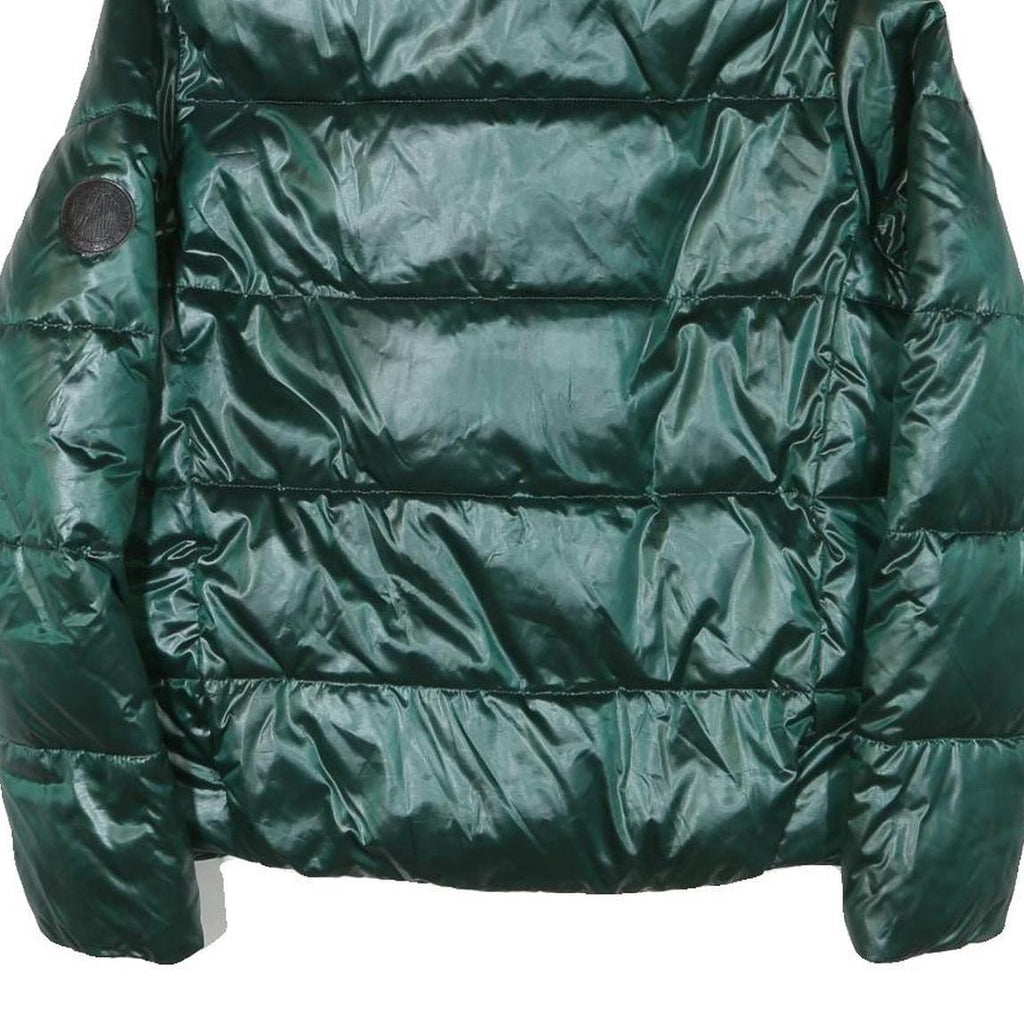 DKNY Womens Green Puffer Jacket L Polyester Blend Zip Outdoor Winter Warm