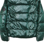 DKNY Womens Green Puffer Jacket L Polyester Blend Zip Outdoor Winter Warm