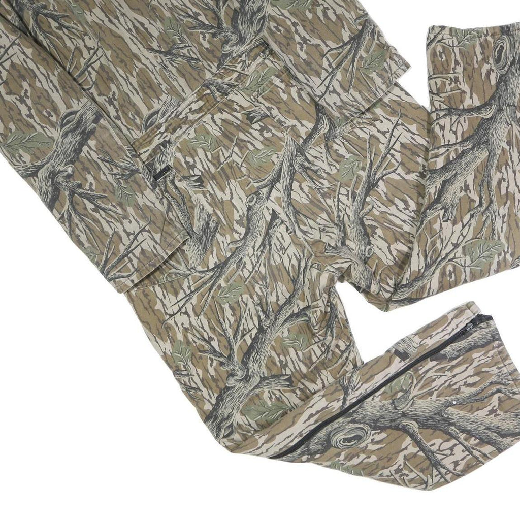 COMMANDER Mens Beige Brown Cotton Blend Dungarees L W40 L28 Camouflage Relaxed