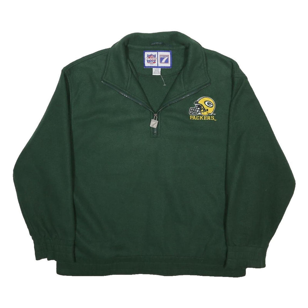LOGO 7 Mens Green NFL Packers Pullover Patterned Crew Neck Polyester Jumper L