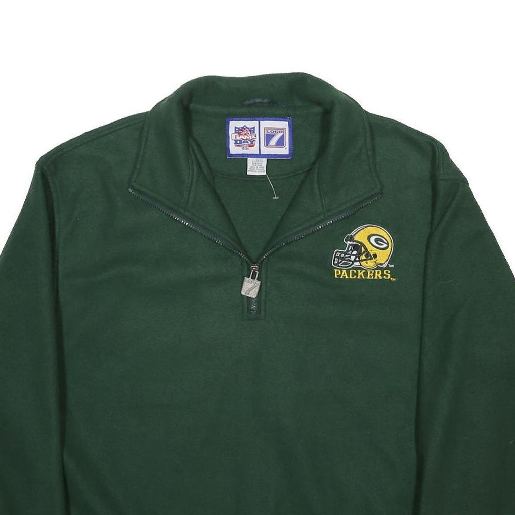 LOGO 7 Mens Green NFL Packers Pullover Patterned Crew Neck Polyester Jumper L