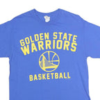 GILDAN Mens Blue & Yellow Golden State Warriors Graphic T-Shirt M Short Sleeve