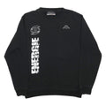 KAPPA Mens Black XL Crew Neck Sweatshirt Cotton Blend Pullover Logo Graphic