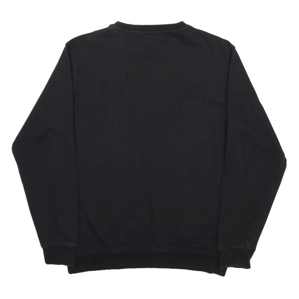 KAPPA Mens Black XL Crew Neck Sweatshirt Cotton Blend Pullover Logo Graphic